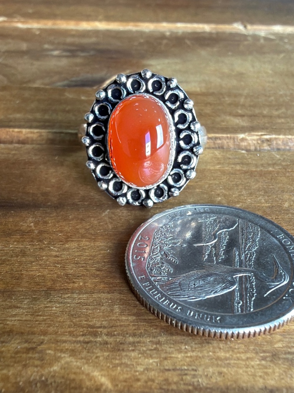 Women Jewelry Carnelian Gemstone Ring Size 10 Silver 925 Bohemian Vintage Boho - Picture 2 of 5